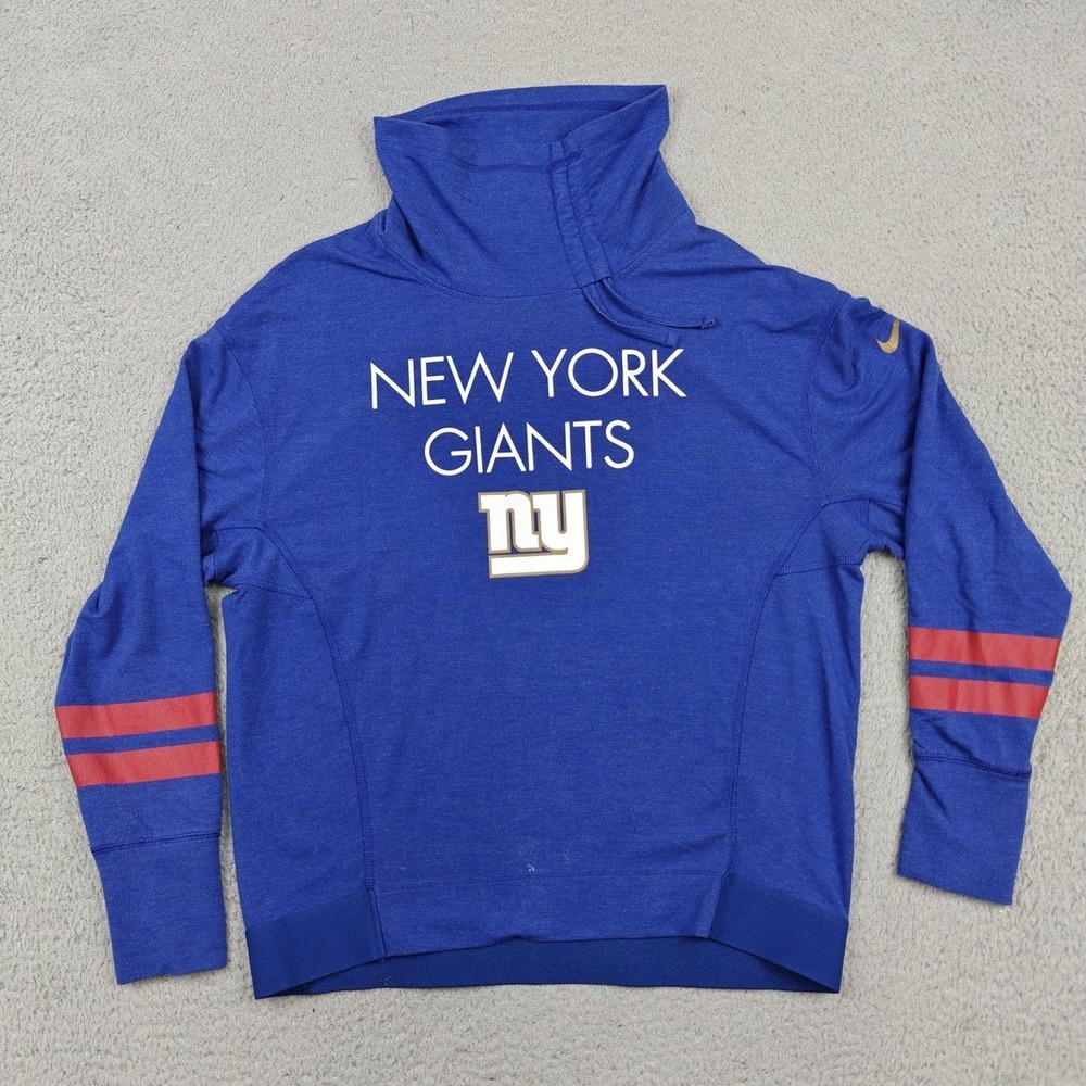Nike New York Giants Sweatshirt Womens‎ Medium Blue NFL Football Dri Fit Cowl